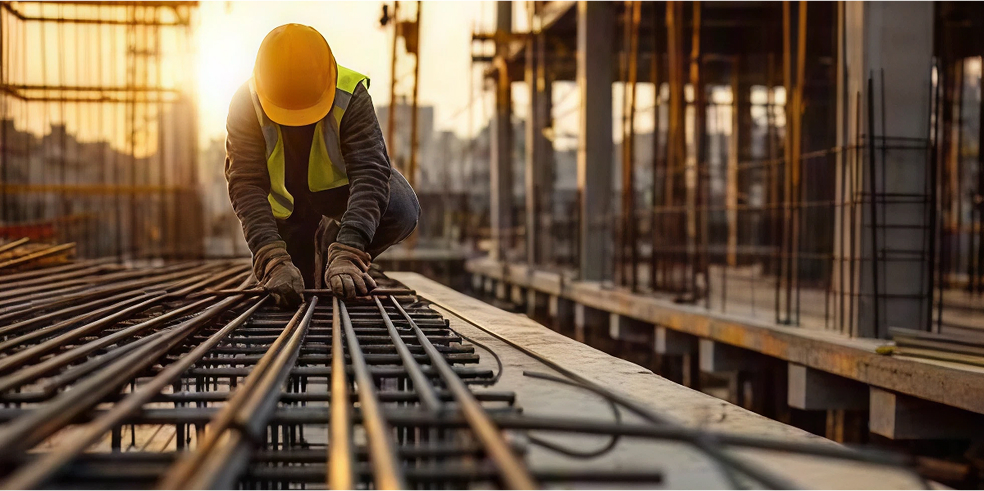 Construction team at work