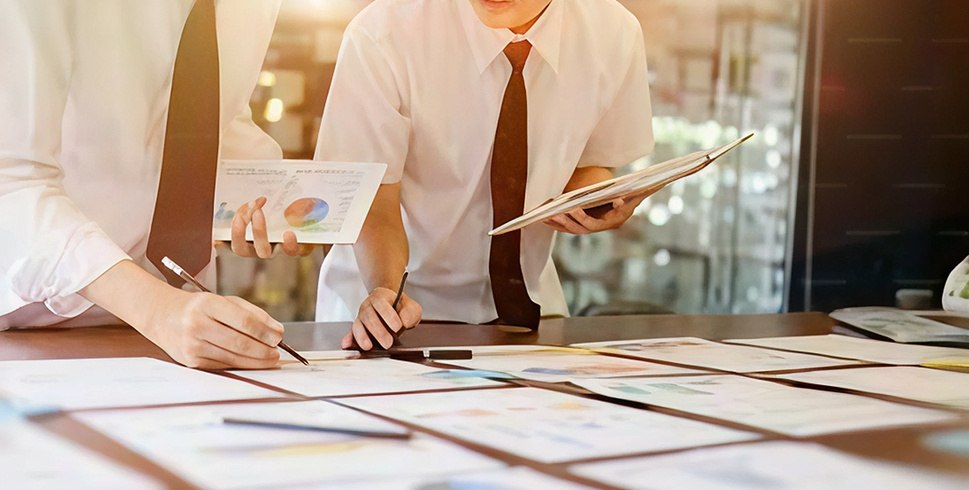 ERP implementation team collaborating